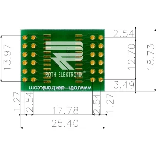 לוח מתאם לרכיבי SOIC-24W ~ DIP - SMD ROTH ELEKTRONIK