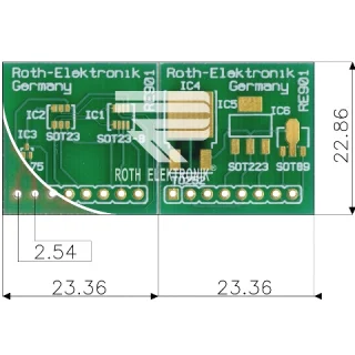לוח מתאמים לרכיבי SOT-23 ~ DIP - SMD ROTH ELEKTRONIK