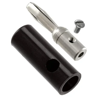 תקע בננה 4MM לכבל - בידוד שחור TENMA