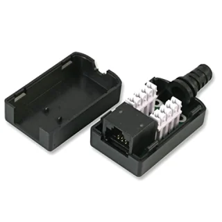 מחבר RJ45 8P8C - נקבה לנעיצה לכבל - CAT6 - שחור TUK