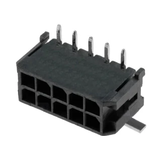 מחבר MOLEX להלחמה למעגל מודפס - סדרת MICRO-FIT - זכר 8 מגעים MOLEX