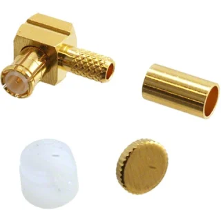 מחבר MCX - זכר זוויתי ללחיצה לכבל RG178 MULTICOMP