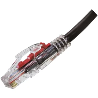 כבל רשת יצוק עם נעילת CAT6 10M - DATALOK - בידוד שחור TUK