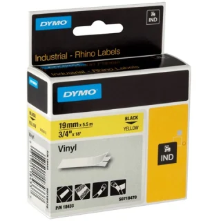 סרט לסימון תעשייתי - ויניל (19MM X 5.5M - (PVC - צהוב DYMO