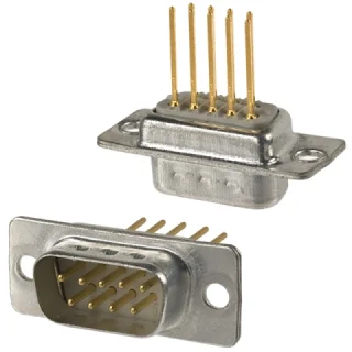 מחבר D-TYPE לחיבור WIRE-WRAP - זכר 9 מגעים NORCOMP