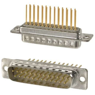 מחבר D-TYPE לחיבור WIRE-WRAP - זכר 25 מגעים NORCOMP