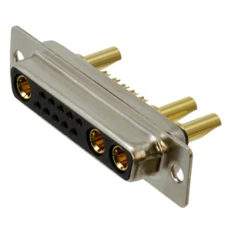 מחבר D-TYPE COMBO IP67 - נקבה להלחמה לכבל - 20A - DB-13W3 NORCOMP