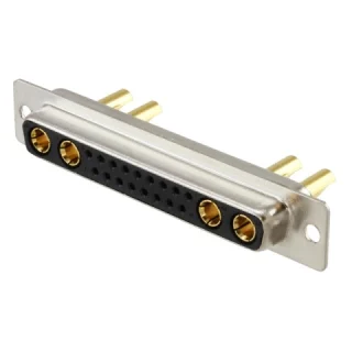 מחבר D-TYPE COMBO IP67 - נקבה להלחמה לכבל - 40A - DC-21WA4 NORCOMP