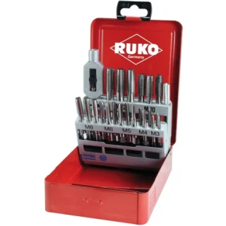 RUKO HSS HAND TAP SETS IN STEEL CASE