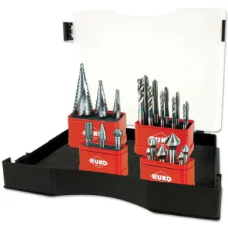 סט מברזים , מקדחים מדורגים , פצירות מסתובבות ושקענים - RUKO 107780 RUKO