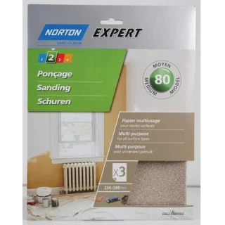 חבילת ניירות זכוכית - MEDIUM DUTY NORTON ABRASIVES