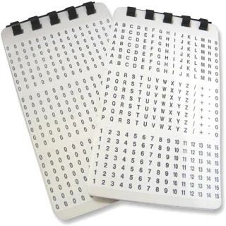 חבילת מדבקות סימון לכבלים - (/ , - , + , 25X6.5MM - (A~Z , 0~15 SILVER FOX