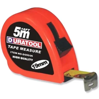 מודד מרחק (מטר) - גוף פלסטי - 5 מטר - DURATOOL DURATOOL