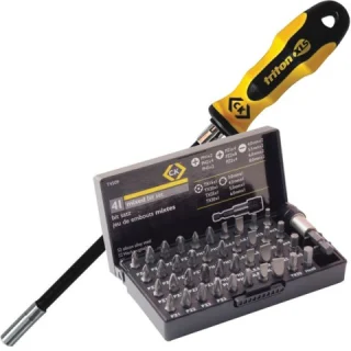 ידית מברג עם ציר גמיש + קיט 40 ביטים - CK TOOLS T4760AVI CK TOOLS