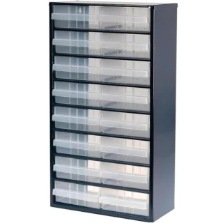 ארונית פלדה לאחסון רכיבים - 16 מגירות - 552X306X150MM RAACO