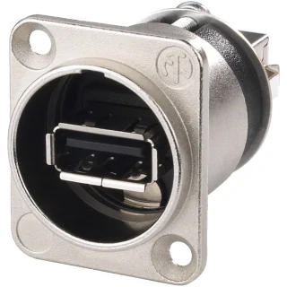 מתאם לפנל - (NAUSB-W - USB 2.0 A (F) ~ USB 2.0 B (F NEUTRIK