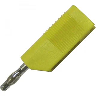 תקע בננה 4MM להברגה לכבל - בידוד צהוב MULTICOMP