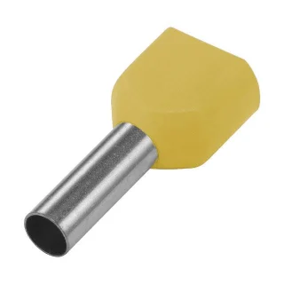 סופיות מבודדות כפולות לכבל 6.0MM² - צהוב - 100 יחידות WEIDMULLER
