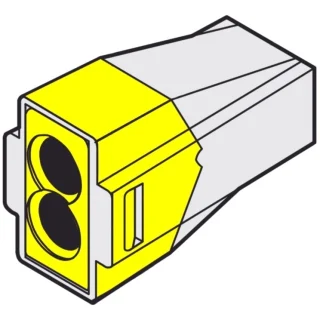 מחבר טרמינל בלוק - WALL NUT 773 - שני מגעים WAGO