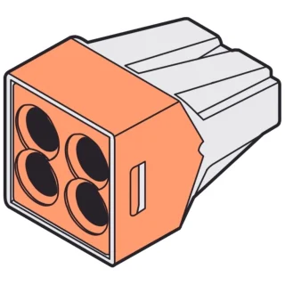 מחבר טרמינל בלוק - WALL NUT 773 - ארבעה מגעים WAGO