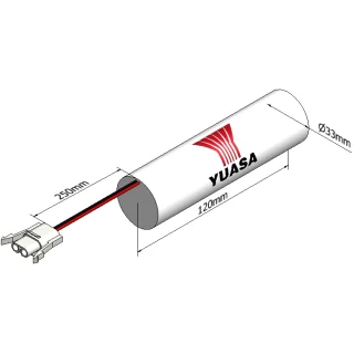 סוללה תעשייתית נטענת - YUASA 2DH4-0LA4 - 2.4V 4AH YUASA
