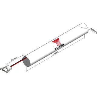 סוללה תעשייתית נטענת - YUASA 4DH4-0LA4 - 4.8V 4AH YUASA