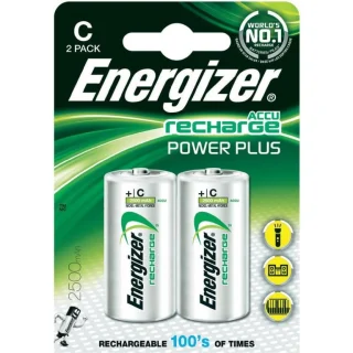 זוג סוללות נטענות - ENERGIZER - C - 1.2V 2500MAH - NIMH ENERGIZER