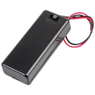 בית לסוללות עם מכסה ומפסק - SBH-421-1AS - 2XAAA PRO-POWER