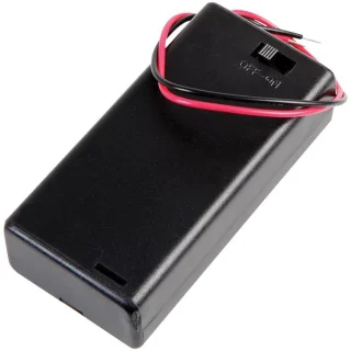 בית לסוללות עם מכסה ומפסק - SBH-321-3AS - 2XAA PRO-POWER