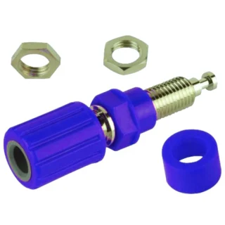 שקע בננה 4MM להברגה לפנל - בידוד כחול TENMA