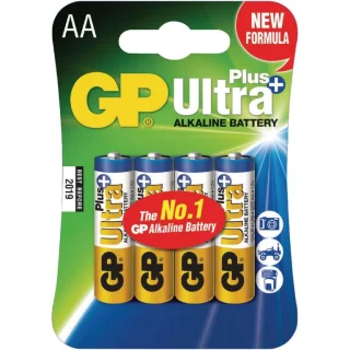 רביעיית סוללות אלקליין - AA 1.5V - GP ULTRA PLUS ALKALINE GP BATTERIES