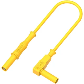 כבל בדיקה מבודד - 4MM PLUG ~ 4MM R/A PLUG 1M - בידוד צהוב TENMA