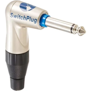 מחבר SWITCH PL 6.35MM זכר להלחמה לכבל - מונו - זוויתי כסוף - AMPHENOL AMPHENOL AUDIO