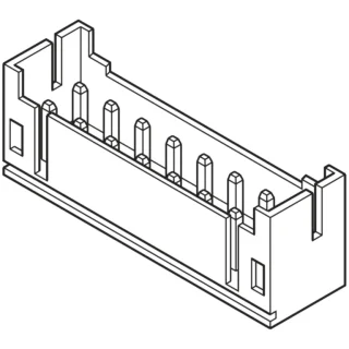 מחבר JST ללהחמה למעגל מודפס - סדרת PHD - זכר 8 מגעים JST