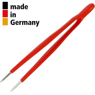 פינצטה מקצועית - 120MM - FLAT & ROUND - SERRATED TIPS DURATOOL