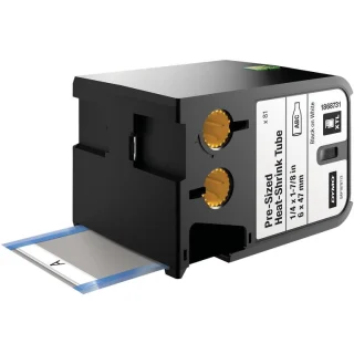 שרוולים מתכווץ בחום - 6MM X 47MM - שחור על לבן DYMO