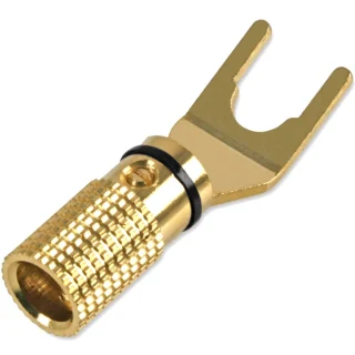 תקע HD SPADE להברגה לכבלי רמקולים - שחור PRO-SIGNAL