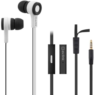 AV:LINK STEREO EARPHONES WITH INLINE MICROPHONE - 100 SERIES