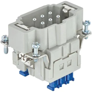 מחבר HD - זכר להידוק לכבל - 6 מגעים + הארקה - HAN ES PRESS HARTING