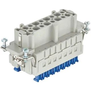 מחבר HD - נקבה להידוק לכבל - 16 מגעים + הארקה - HAN ES PRESS HARTING