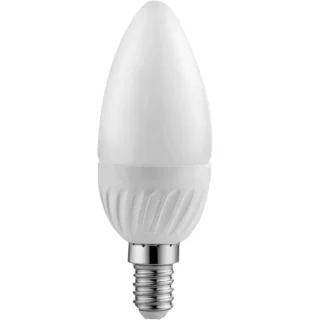 נורת WARM WHITE LED 5W - הברגה E14 - עדשת נר חלבית PRO-ELEC