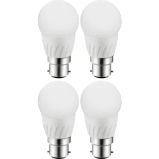 רביעיית נורות WARM WHITE LED 3W - חיבור B22 - עדשה חלבית PRO-ELEC