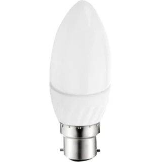 נורת WARM WHITE LED 5W - חיבור B22 - עדשת נר חלבית PRO-ELEC