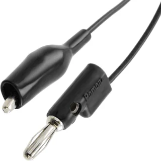 כבל בדיקה שחור - POMONA 3220 , CLIPS ~ 4MM PLUG , 600MM POMONA