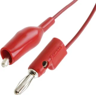 כבל בדיקה אדום - POMONA 3220 , CLIPS ~ 4MM PLUG , 900MM POMONA