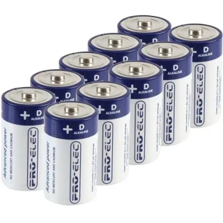 10 סוללות אלקליין - D 1.5V - PRO-ELEC ULTRA ALKALINE PRO-ELEC