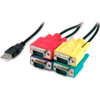 כבל מתאם - (1.8M - USB ~ 4XSERIAL (RS232 ROLINE