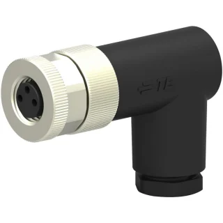 מחבר M8 זוויתי לסנסור - נקבה להברגה לכבל - 3 מגעים TE CONNECTIVITY
