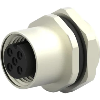 מחבר M12 לסנסור - נקבה להלחמה לפנל - ארבעה מגעים TE CONNECTIVITY