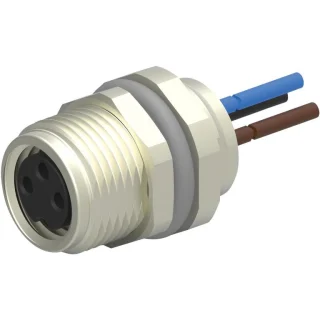 מחבר M8 לסנסור - נקבה מחווט לפנל - שלושה מגעים TE CONNECTIVITY